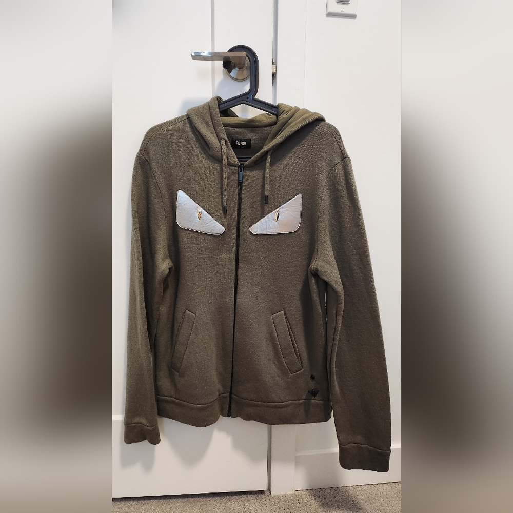 FENDI Bug Eyes Zip Hoodie Sweater
